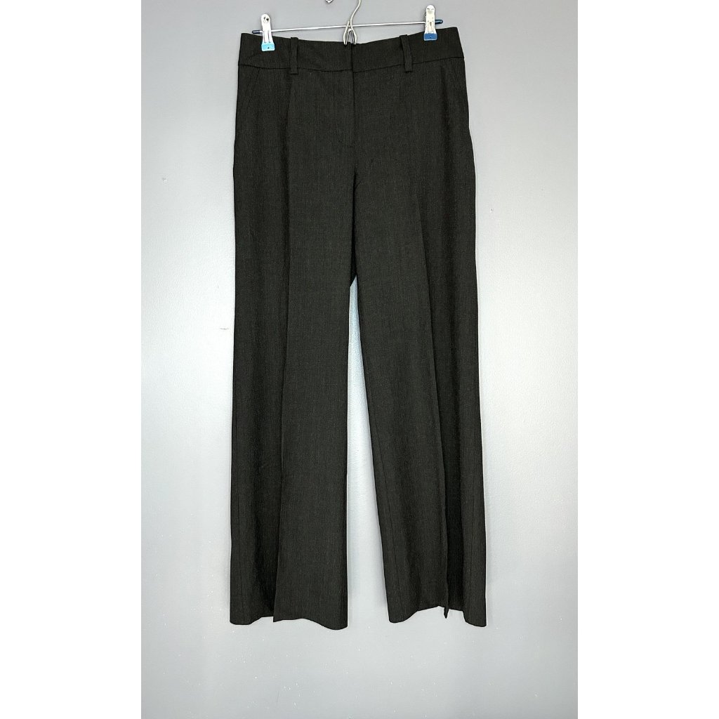 Trina Turk Pants Womens 8 Charcoal Gray Sleek Wide Leg Dress Trousers Made Usa